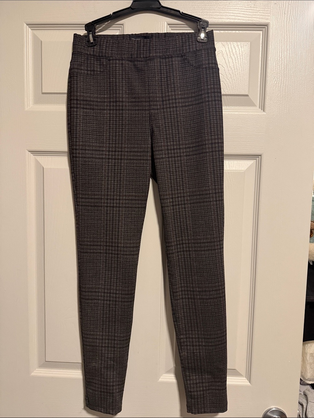 Women’s Plaid Slim Ankle Pants - Black/Gray